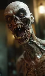 the head of an evil zombie from a horror movie