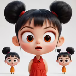 some of the characters of an animated film are standing in front of each other