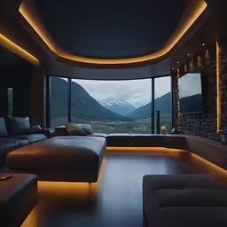 a bedroom has a bed and a couch inside