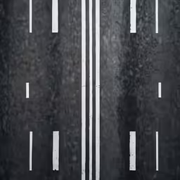 a dark, overcast day has traffic on an empty road