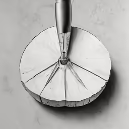 an umbrella sculpture made out of a paper and two steel scissors