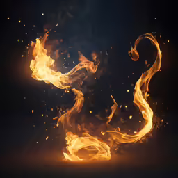 a fire is shown on the surface on this black background