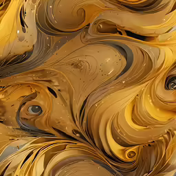the curves are like flowing yellow and black