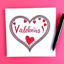 a drawing of a valentine heart on a card that says vallan