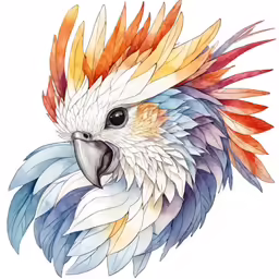 a colorful drawing of a bird