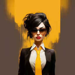 the woman is wearing sunglasses and a jacket
