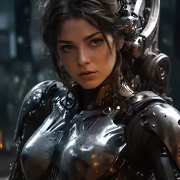 the character from a game is holding a large piece of equipment