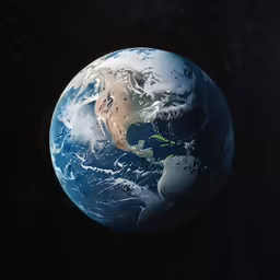 an earth image in the dark night sky with lights