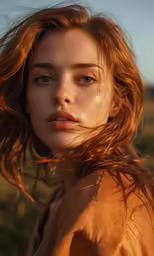 the image of a young beautiful woman looking into the distance