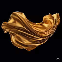 golden satin waving in the wind