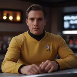 the man in a yellow shirt has his arm around his shoulders