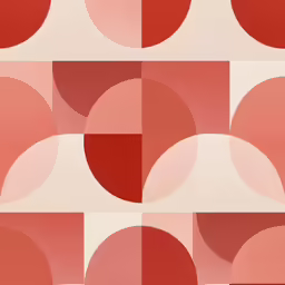 two red circles with one red half on top of each other