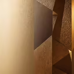 abstract images are displayed on a wall