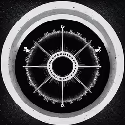 the compass was drawn by a circular - shaped pattern