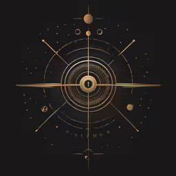 a golden abstract design with gold accents