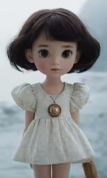 a very cute little girl with short hair