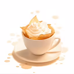 a close up of a cup with food in it