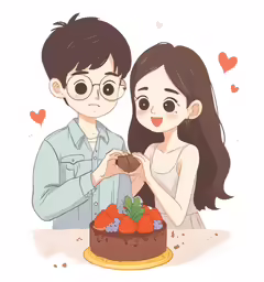 the man is feeding his lovely wife a chocolate cake