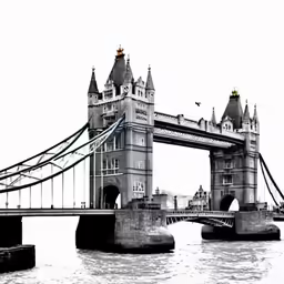 black and white image of the tower bridge
