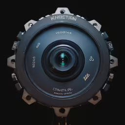 an old camera with the lens pointed up