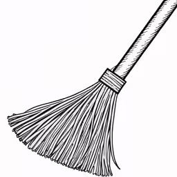a broom with a long handle is drawn