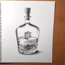 the inside of a clear bottle is drawn