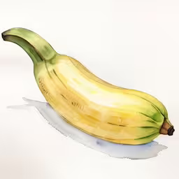 an illustration of a banana is shown,a banana sitting on a table on a white surface