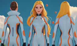 a cartoon photo of two women in bodysuits