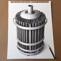 a drawing of a tower made out of duct pipe
