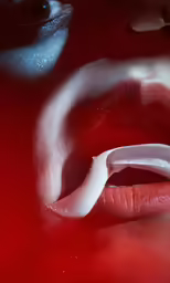 a woman has her tongue out and is slightly opened