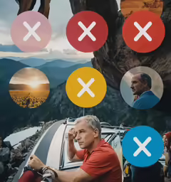 a collage of images with a man on a cell phone