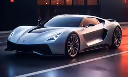 the silver sports car on the street