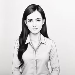 the woman is smiling in a black and white photo