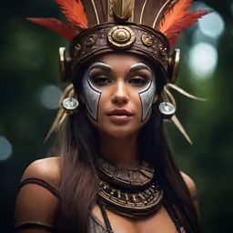 a woman wearing an egyptian costume and headpiece