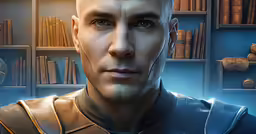 a close - up view of a computer scientist in an animation