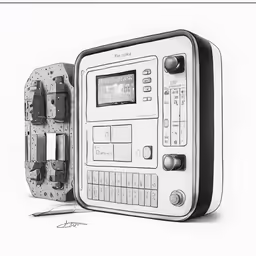 an analog radio with two different functions and various parts
