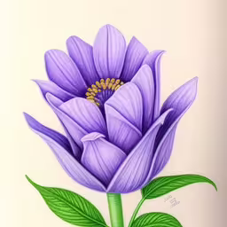 a painting of a flower on a white background