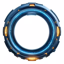 an abstract circular object made with neon lights