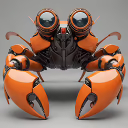a futuristic looking spider with many faces