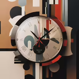 a very colorful clock in an unusual type