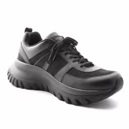 black lace sneakers with a chunky sole