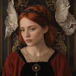 an old painting shows a young red haired girl
