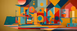 an abstract illustration is shown here with all its colors,an abstract painting with geometric shapes and colors