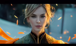the woman in the movie is smiling and looking at the camera