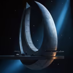the large building has circular shapes on the top