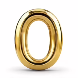 the letter o is made up of a gold - plated metal