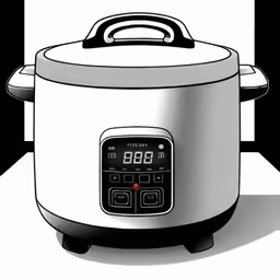 a digital slow cooker is placed on a surface