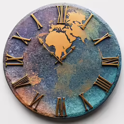 an old metal clock that shows the time