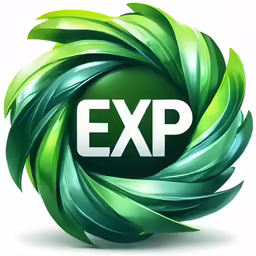 a green, circular circle that has the text expo on it