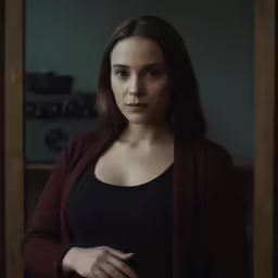 an attractive young lady looking at the camera